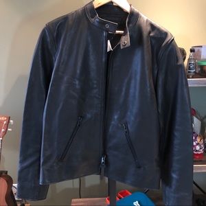 Coach leather racer jacket size M in black